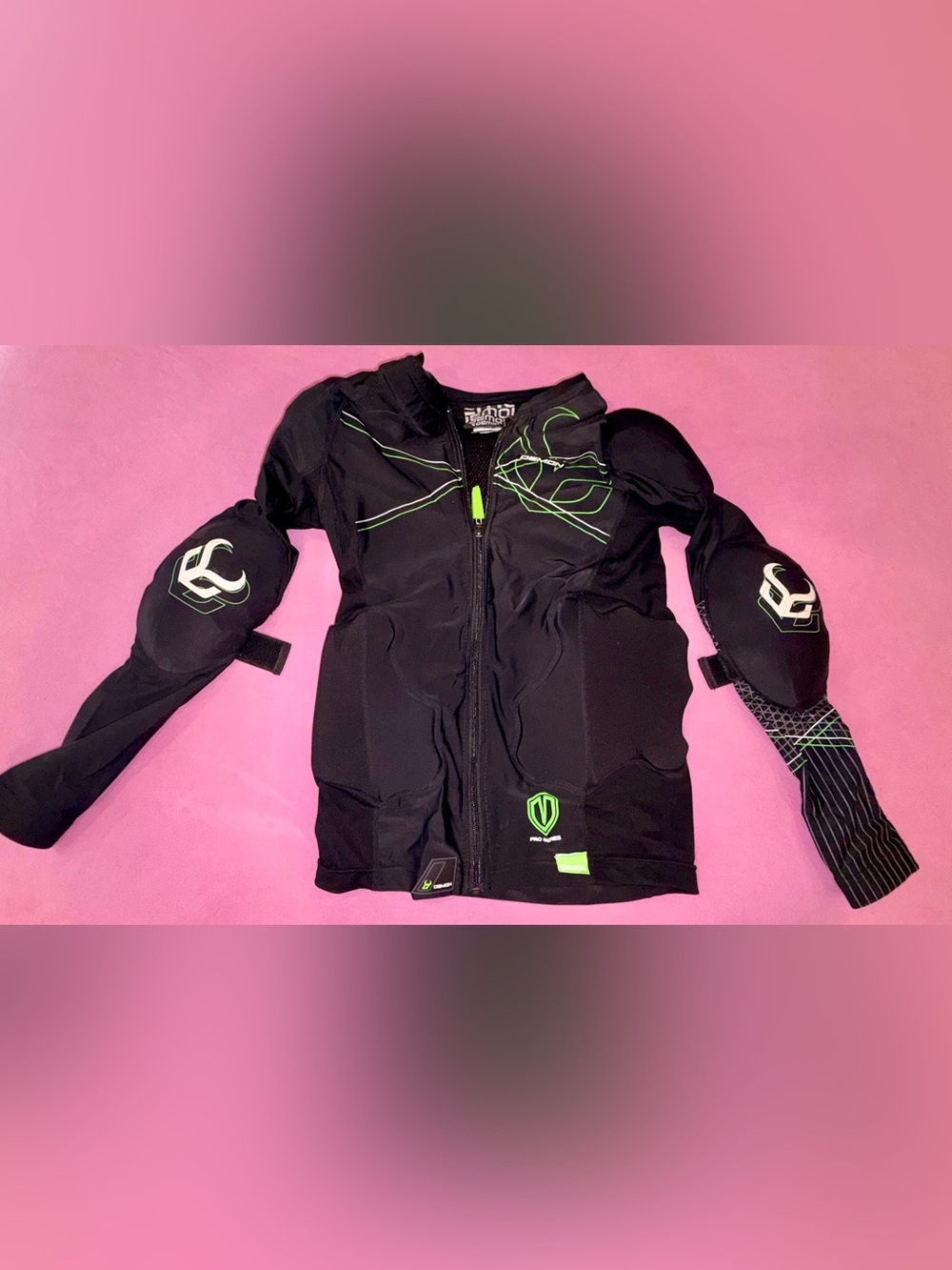 Demon United Flex-Force Pro Top Body Armor - Adult Size M Black/Green